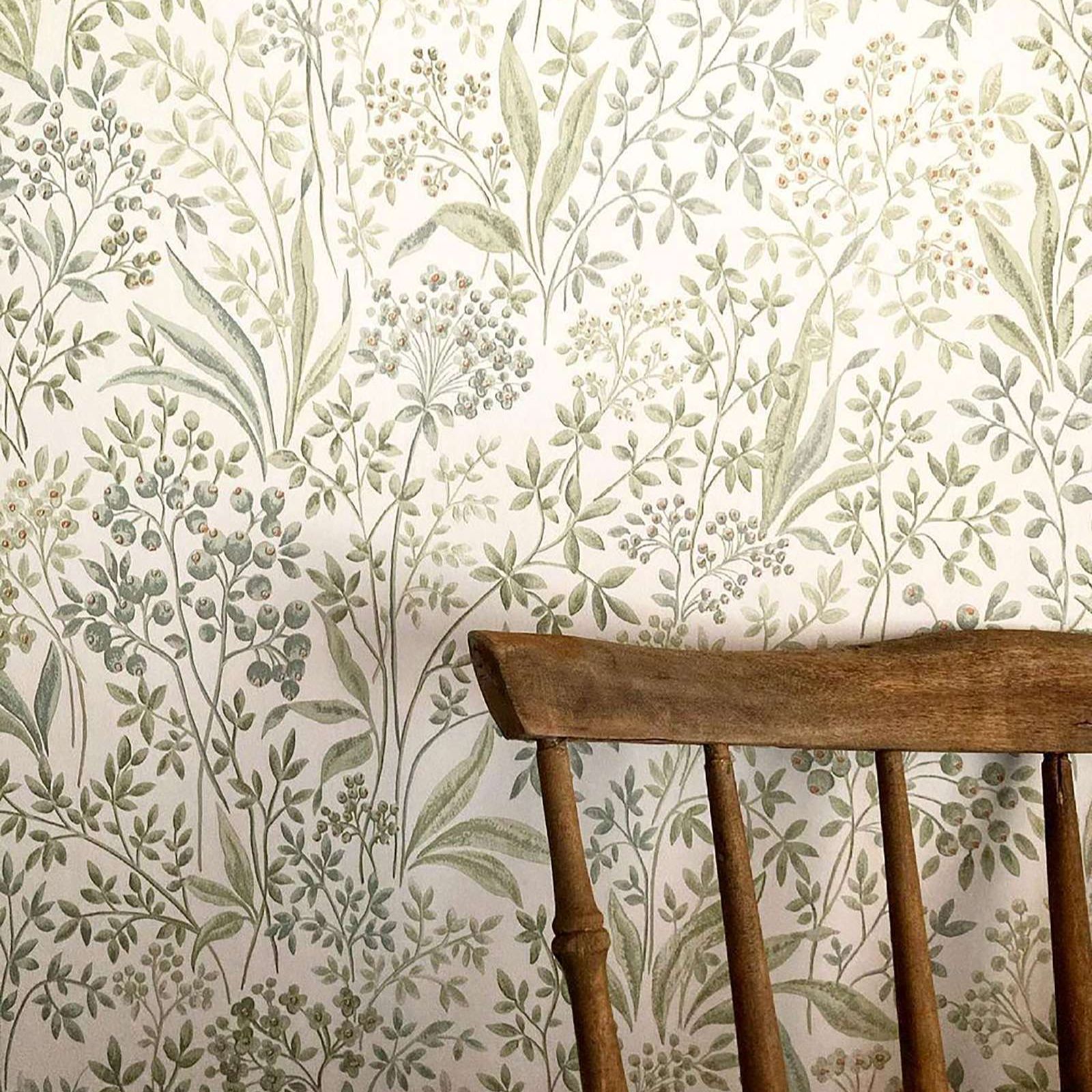Herbal Wallpaper - Aquarell Gemalt Nocturne tapete mit Botanischen