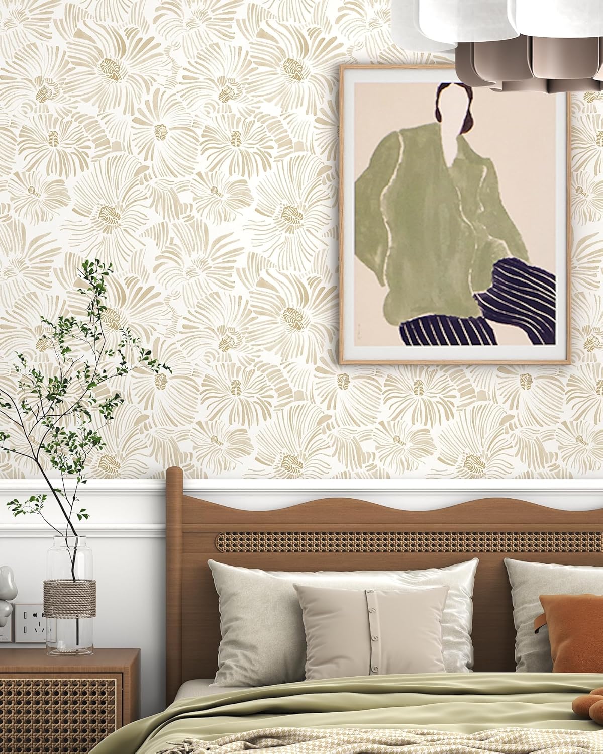 Herbal Wallpaper - Moderne Tapete zum Abziehen und Aufkleben,