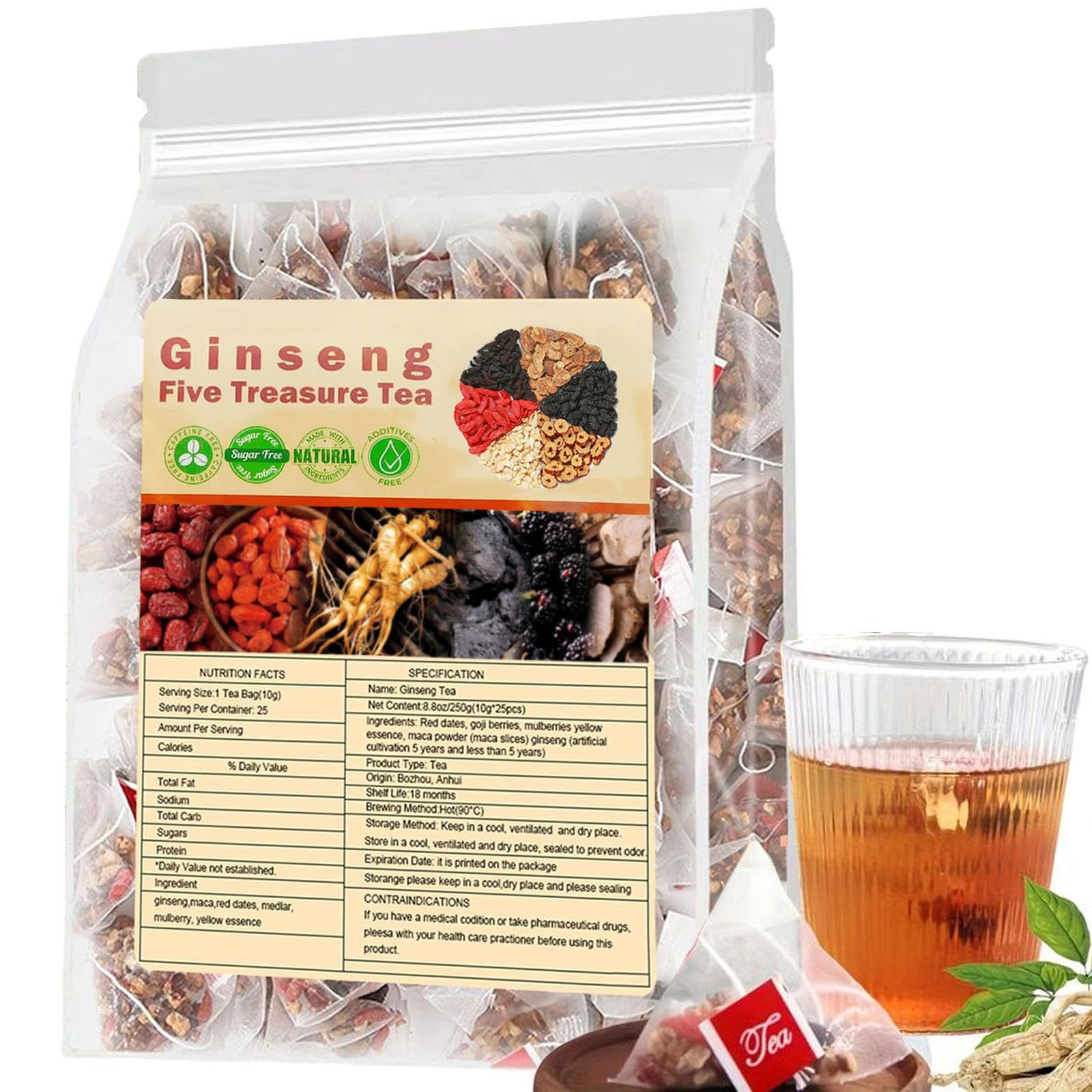 Herbal Wellness Products - Ginseng Five Treasures Tea Nierentee, natürlicher