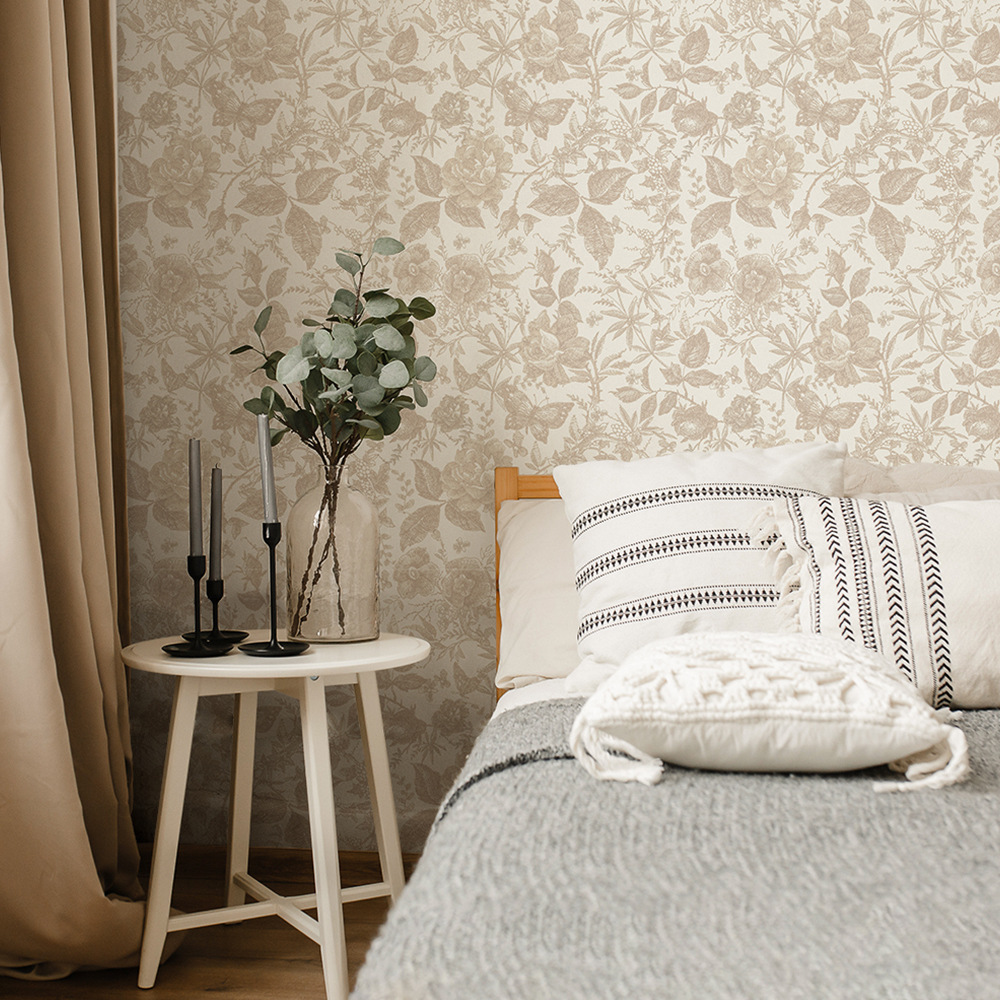 Vintage-Tapete mit Rosenblüten – Herbal Wallpaper Bewertung und Preis