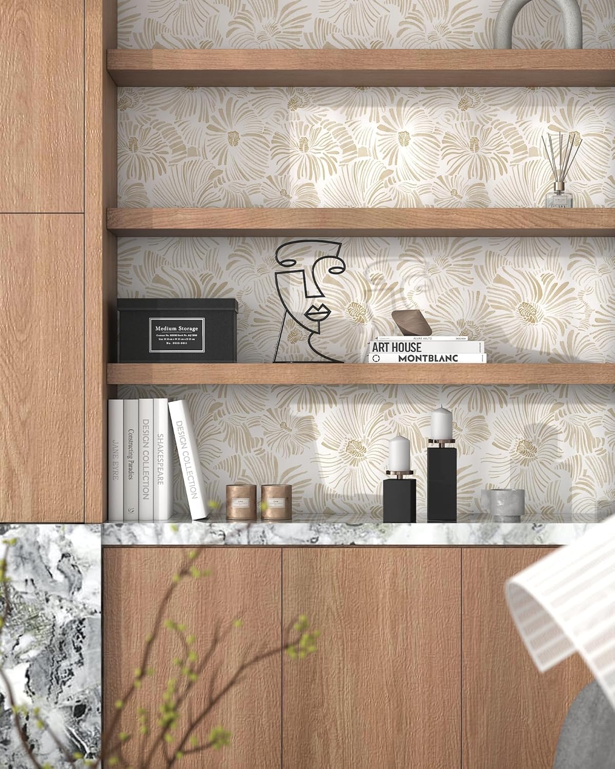 Moderne Tapete zum Abziehen un – Herbal Wallpaper Bewertung und Preis