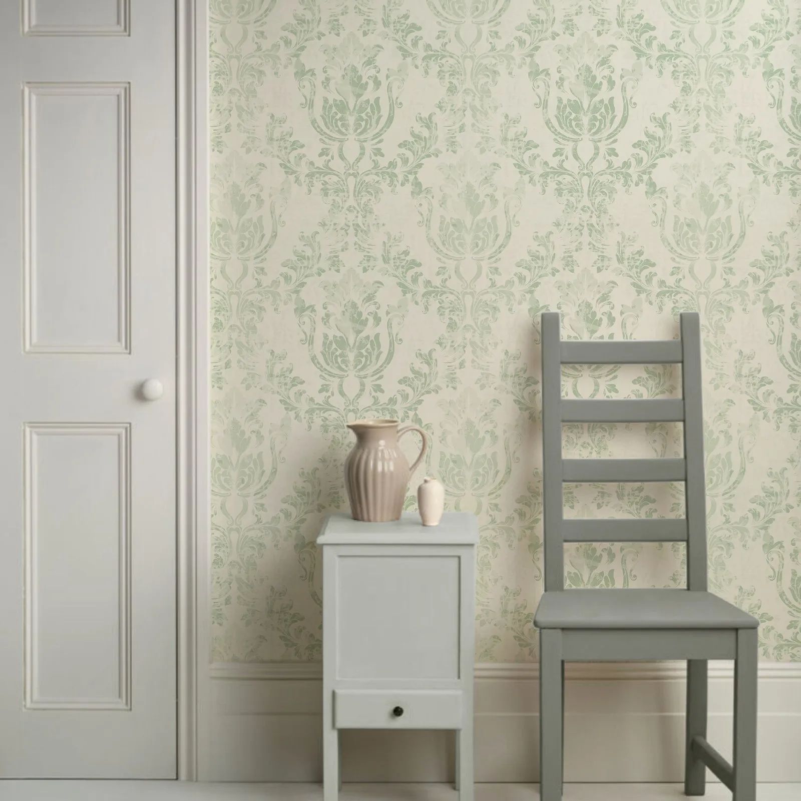 Vintage grüne Damast-Tapetenro – Herbal Wallpaper Bewertung und Preis