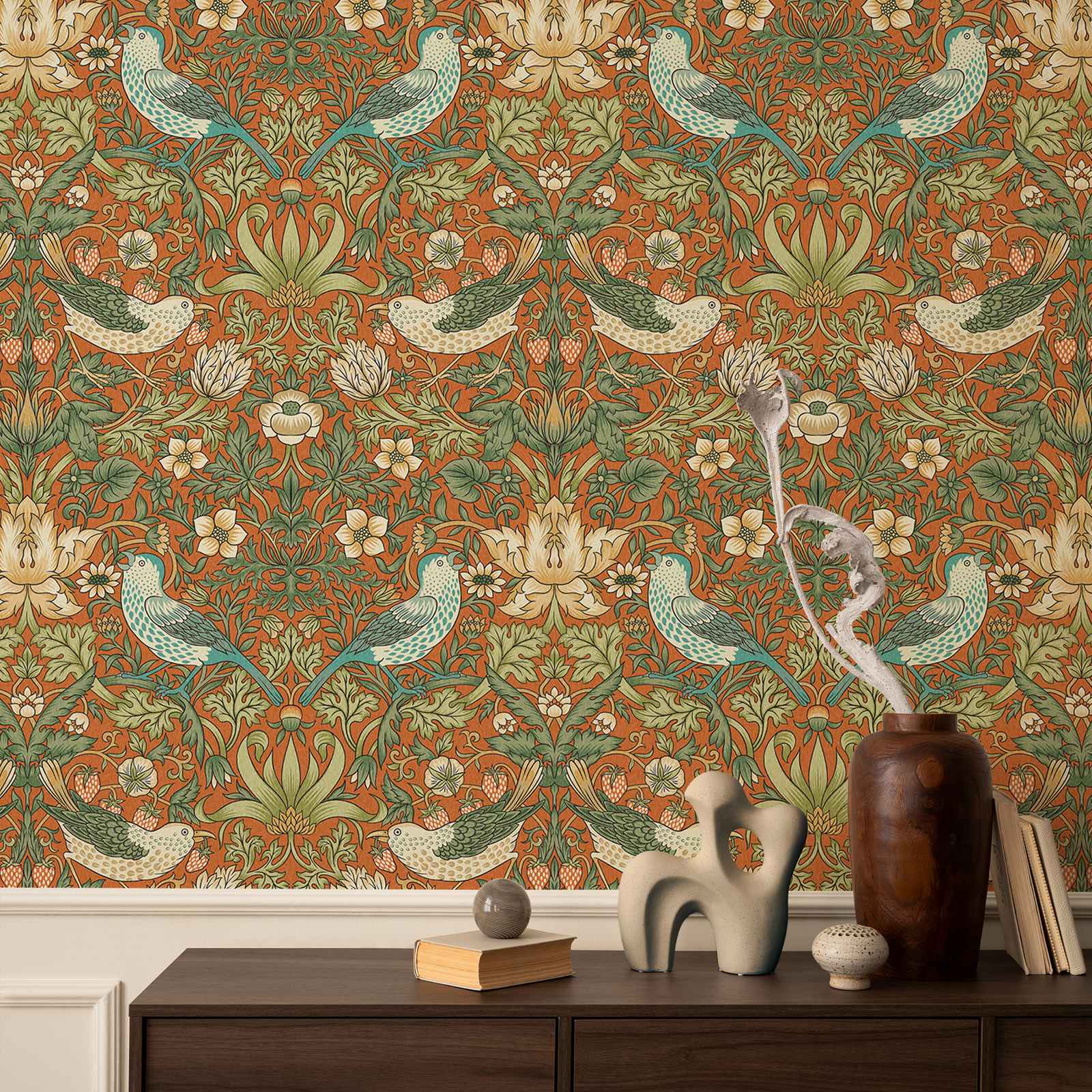 Erdbeerdieb-Blumentapete in Vi – Herbal Wallpaper Bewertung und Preis