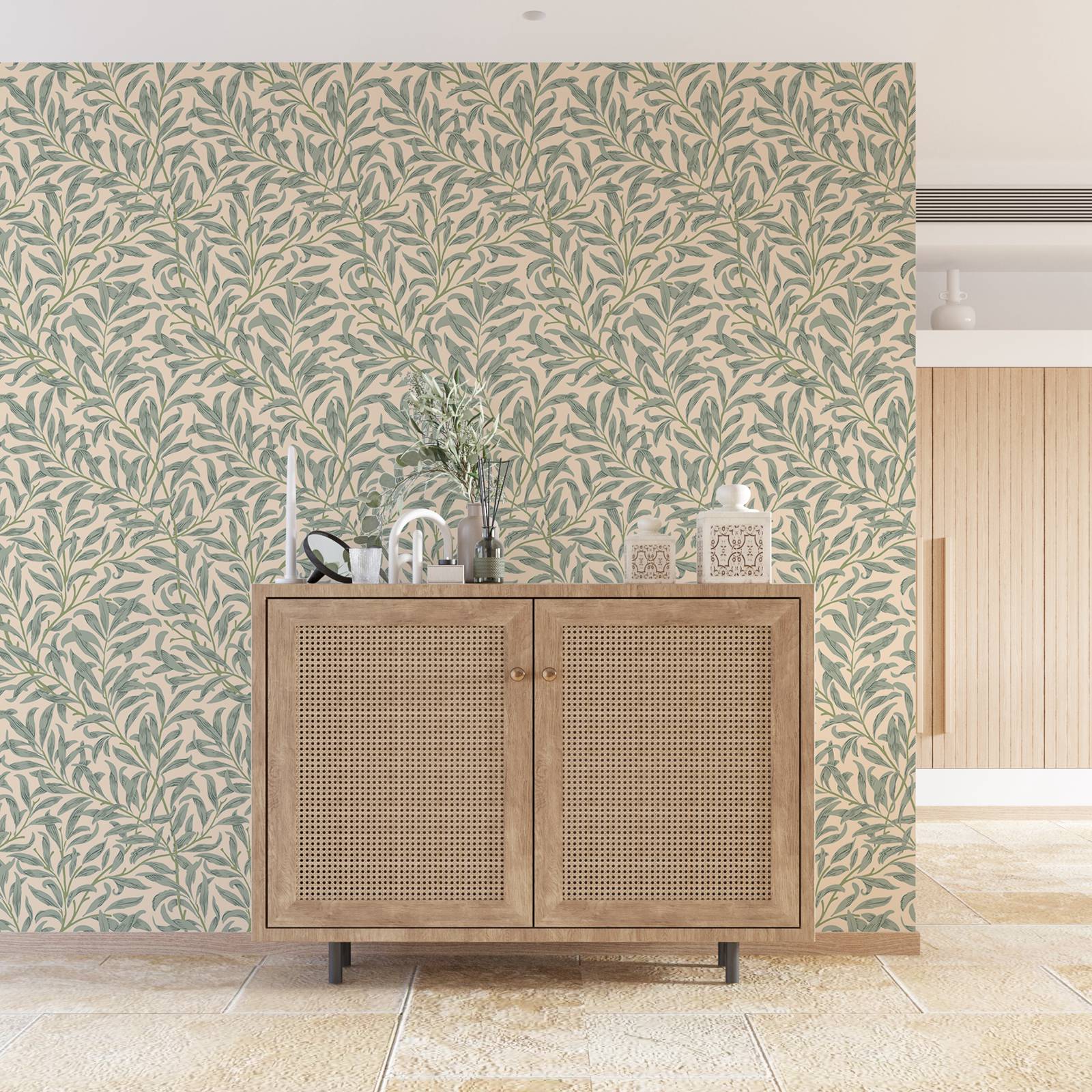 Grüne Blatt tapete, beige Farb – Herbal Wallpaper Bewertung und Preis