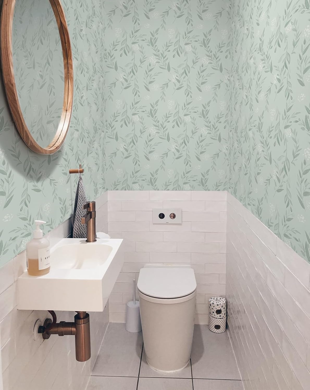 Salbeigrüne Blatt-Tapete zum A – Herbal Wallpaper Bewertung und Preis